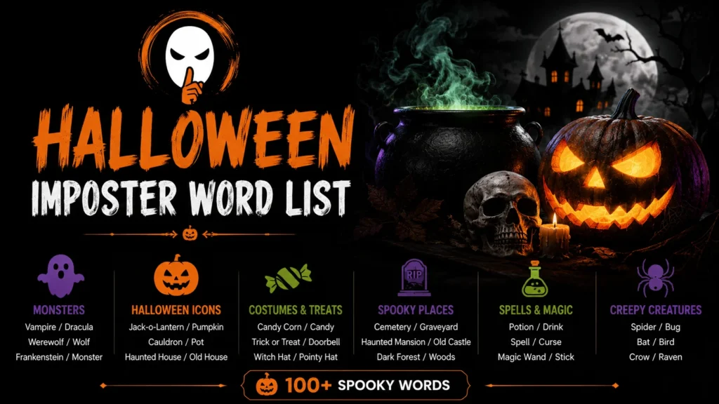Halloween Imposter Word List