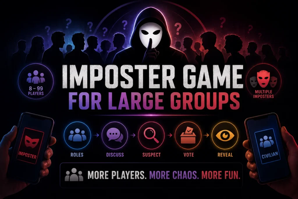 Imposter Game for Large Groups